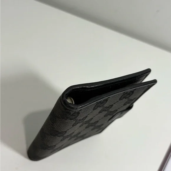 Authentic Gucci Black GG Canvas and leather agenda card Wallet w certificate - Picture 4 of 11